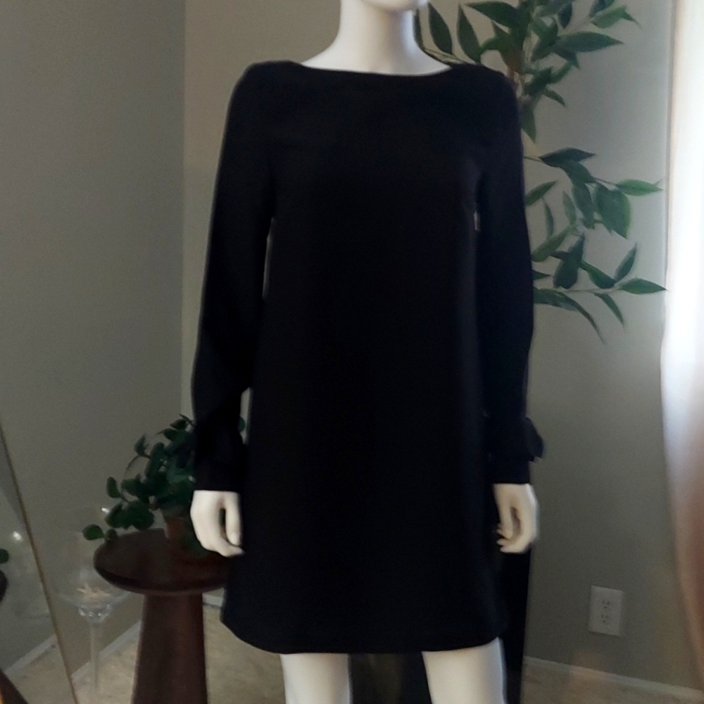 Banana Republic Factory Black Long-Sleeve Mini Dress